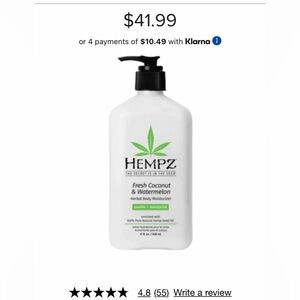 HEMPZ- Fresh Coconut Watermelon Herbal Body Moisturizer